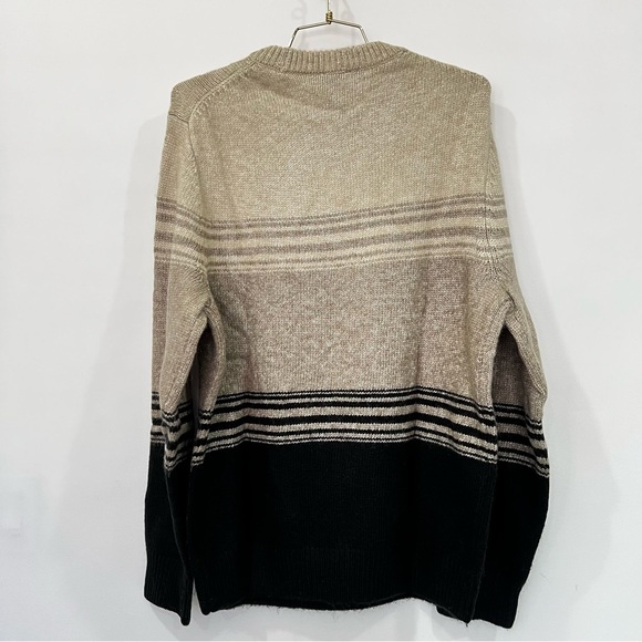 Express Crew-Neck Color-Block Thick Sweater Size Large Brown Black Warm - Picture 4 of 8